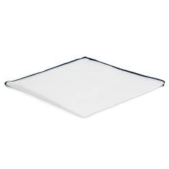 Trendhim Pochette De Costume Blanche à Bords Bleu Marine