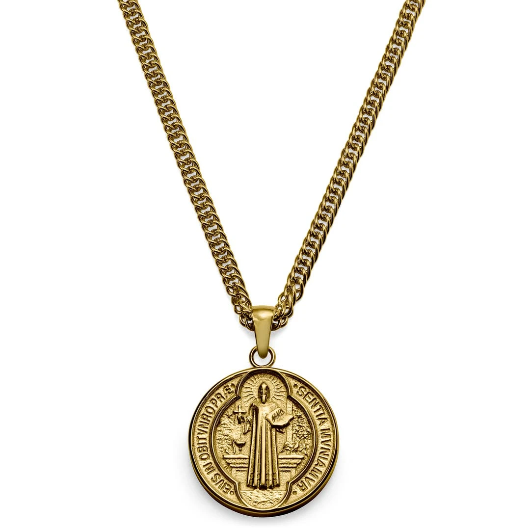Lucleon Sanctus | Collier Doré Avec Médaille De Saint-Benoît 3 Lucleon Sanctus | Collier Doré Avec Médaille De Saint-Benoît