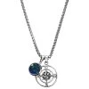 Arkai Atlas | Collier Argenté à Pendentif Boussole Et Pierre D'azurite Et Malachite -Arkai Atlas Shop 5 1atlasnek