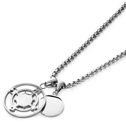 Arkai Atlas | Collier Argenté à Pendentif Boussole Et Pierre D'azurite Et Malachite -Arkai Atlas Shop 5 3atlasnek