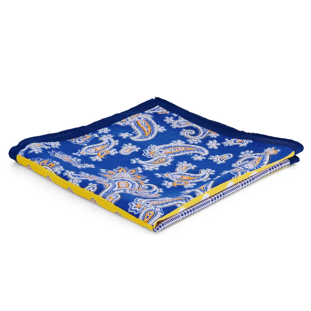 Tailor Toki Pochette De Costume Jaune Et Bleu à Plusieurs Motifs 3 Tailor Toki Pochette De Costume Jaune Et Bleu à Plusieurs Motifs