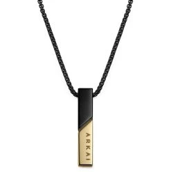 Arkai Collier Rico à Pendentif Noir Et Doré