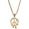 Otsu Fahrenheit | Collier à Pendentif En Métal Doré Peace & Love -Arkai Atlas Shop 6 1.41b86f5ff2b0fba492393939216233b0