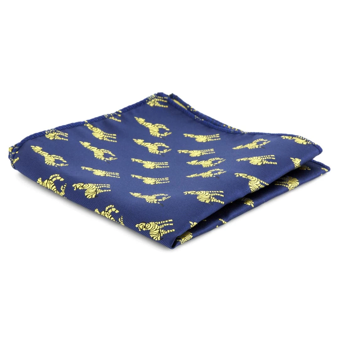 Tailor Toki Pochette De Costume Bleue à Motif Zèbre 3 Tailor Toki Pochette De Costume Bleue à Motif Zèbre