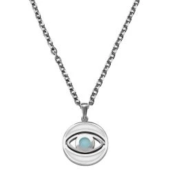 Waykins Evil Eye | Chaîne Argentée Avec Pendentif Rotatif