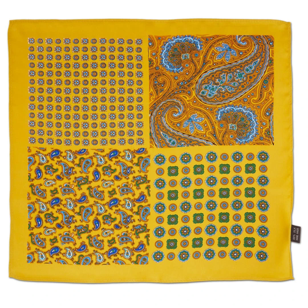 Tailor Toki Pochette De Costume Jaune à Patchwork De Motifs 5 Tailor Toki Pochette De Costume Jaune à Patchwork De Motifs – Image 3