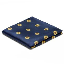 Trendhim Pochette De Costume Réversible Bleu Marine à Motifs De Tournesols