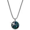Arkai Atlas | Collier Argenté à Pendentif étoile Polaire Et Pierre D'azurite Et Malachite -Arkai Atlas Shop 7 1atlasnek