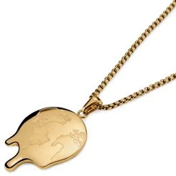 Otsu Fahrenheit | Collier à Pendentif En Métal Doré La Terre -Arkai Atlas Shop 7 2.62be73085fbd2a94f68f18439932ed66