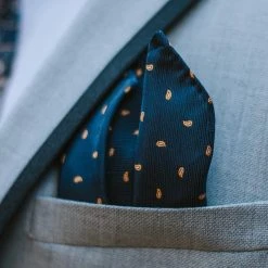 Tailor Toki Pochette De Costume Bleu Marine -Arkai Atlas Shop 7404 pocketsquare