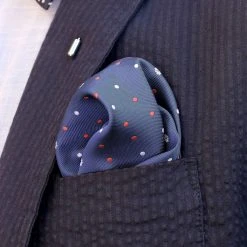 Tailor Toki Pochette De Costume Bleu Foncé -Arkai Atlas Shop 7414 pocket square