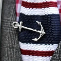 Warren Asher Pince à Cravate Argentée ''Ancre'' -Arkai Atlas Shop 7999 tieclip