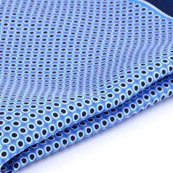 Tailor Toki Pochette De Costume En Soie Bleue à Pois -Arkai Atlas Shop 7 242