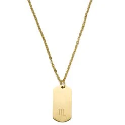 Lucleon Collier Zodiaque En Acier Doré - Le Scorpion