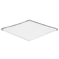 Trendhim Pochette De Costume Blanche à Bords Bleu Foncé