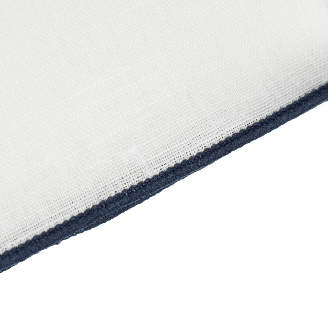 Trendhim Pochette De Costume Blanche à Bords Bleu Foncé 4 Trendhim Pochette De Costume Blanche à Bords Bleu Foncé – Image 2