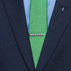 Warren Asher Pince à Cravate Argentée Détaillée -Arkai Atlas Shop 8324 tieclip