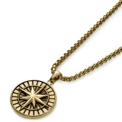 Arkai Atlas | Collier En Acier Inoxydable Doré à Pendentif étoile Polaire -Arkai Atlas Shop 9 2atlasnek