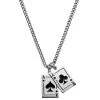 Seizmont Ace | Collier à Pendentif Argenté "La Paire D'as Noirs" -Arkai Atlas Shop ace bsn1
