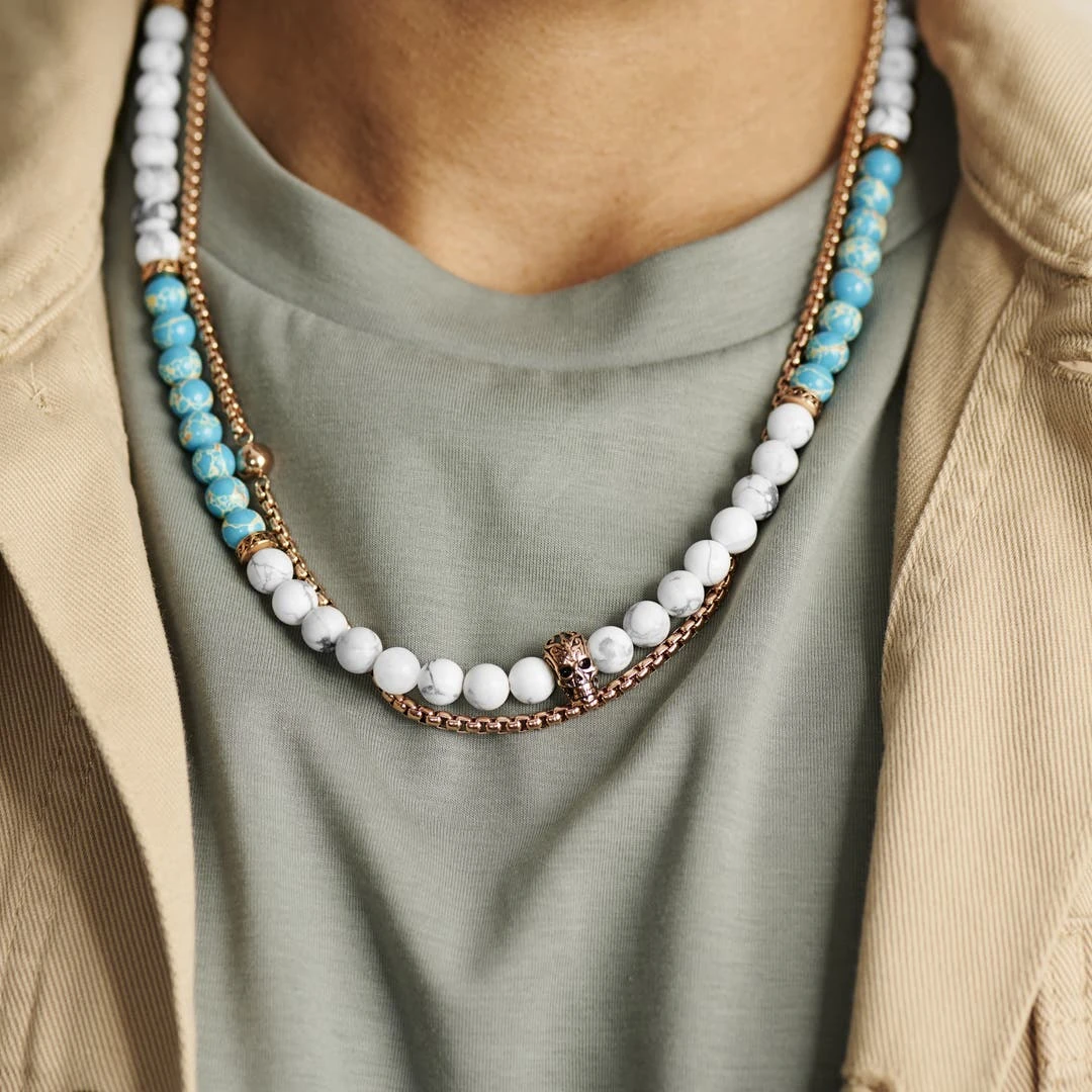 Arkai Set De Colliers Rico Jaspe Impérial Et Turquoise Blanche 4 Arkai Set De Colliers Rico Jaspe Impérial Et Turquoise Blanche – Image 2