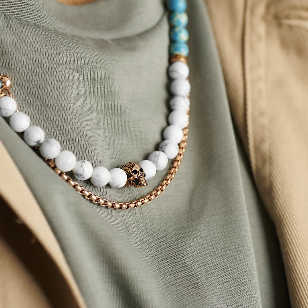 Arkai Set De Colliers Rico Jaspe Impérial Et Turquoise Blanche 5 Arkai Set De Colliers Rico Jaspe Impérial Et Turquoise Blanche – Image 3