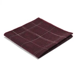 Tailor Toki Mouchoir De Poche Bourgogne à Coutures Blanches