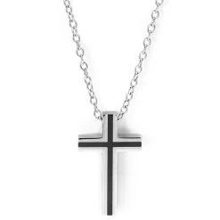 Fort Tempus Collier à Croix à Rayures Noires Et Blanches