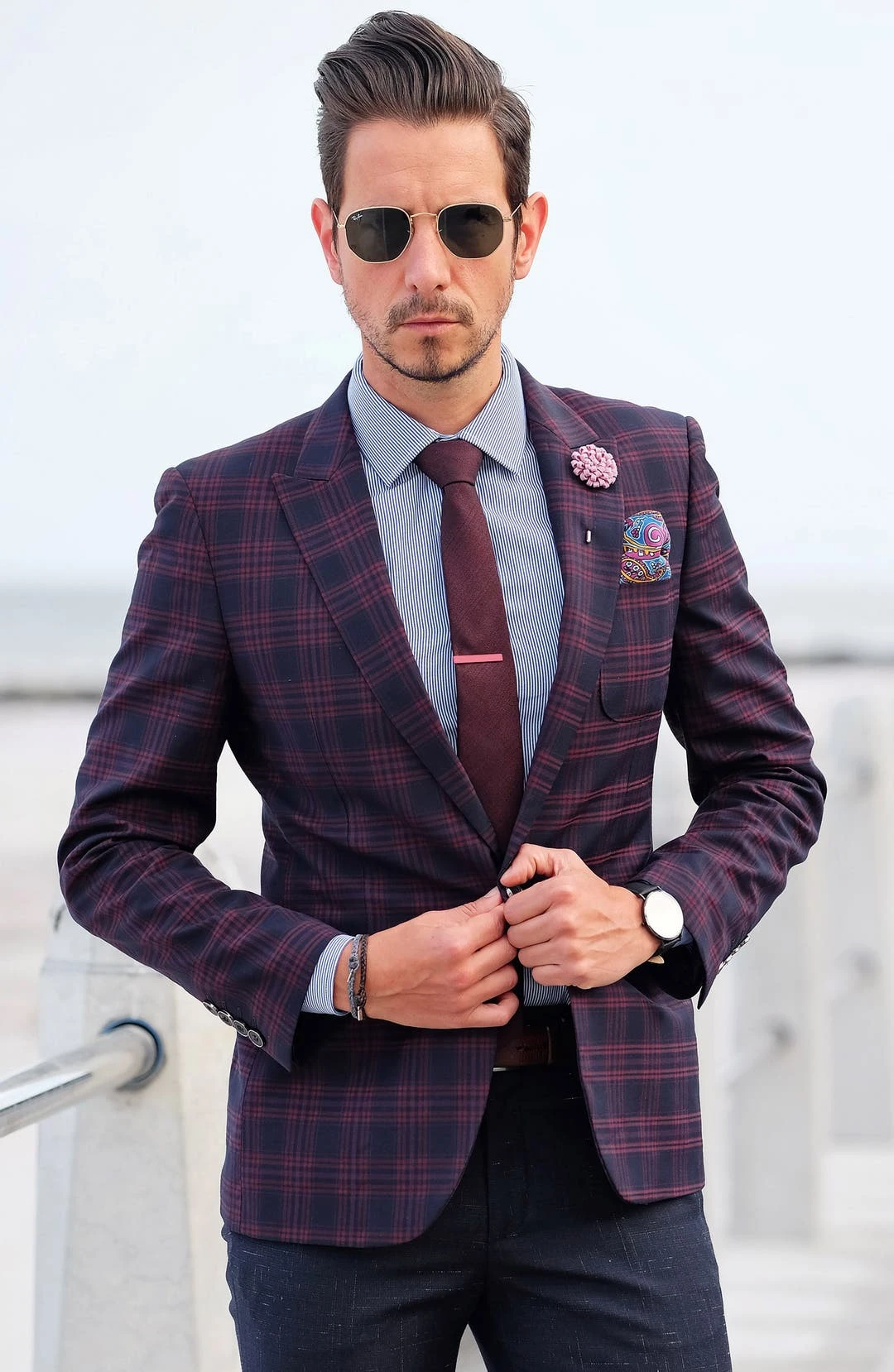 Warren Asher Pince à Cravate Courte Carré Rose 8 Warren Asher Pince à Cravate Courte Carré Rose – Image 6