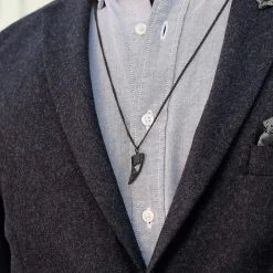 Lucleon Collier En Acier Noir "La Coupure" -Arkai Atlas Shop black necklace