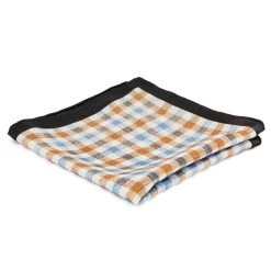 Tailor Toki Pochette De Costume à Motif Vichy Marron Et Bleu