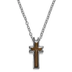 Lucleon Collier à Croix De Couleur Argent Et Cuivre