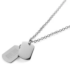 Lucleon Collier à Deux Plaques Militaires Avec Décoration Code-barre -Arkai Atlas Shop crgdht