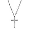 Lucleon Collier Croix Chrétienne En Acier, Gravures Obliques -Arkai Atlas Shop crosssteel1