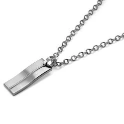 Lucleon Élégant Collier En Acier Argenté -Arkai Atlas Shop cvygkjh
