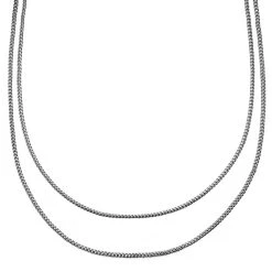 Arkai Collier Argenté Rico à Double Chaîne