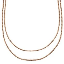 Arkai Collier Rico à Double Chaîne Couleur Or Rose