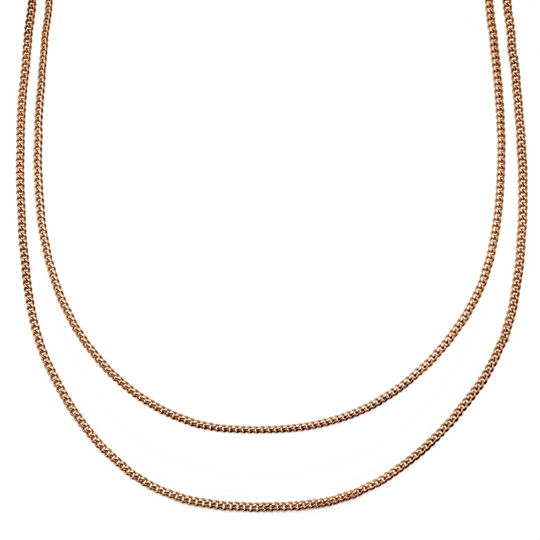 Arkai Collier Rico à Double Chaîne Couleur Or Rose 3 Arkai Collier Rico à Double Chaîne Couleur Or Rose