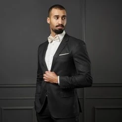 Trendhim Pochette De Costume Satinée Couleur Champagne -Arkai Atlas Shop rel megashoot bow ties 12565 1