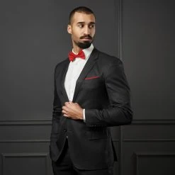 Trendhim Pochette De Costume Unie Rouge Brillant -Arkai Atlas Shop rel megashoot bow ties 12872 1