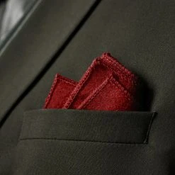 Tailor Toki Pochette De Costume En Laine Rouge, Coutures à La Main. -Arkai Atlas Shop rel st. patricks day killian 1x1 1 8red small