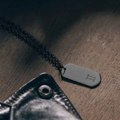 Lucleon Collier Zodiaque En Acier Gunmetal - Les Gémeaux -Arkai Atlas Shop rel zodiac 21934 1x1 2bm