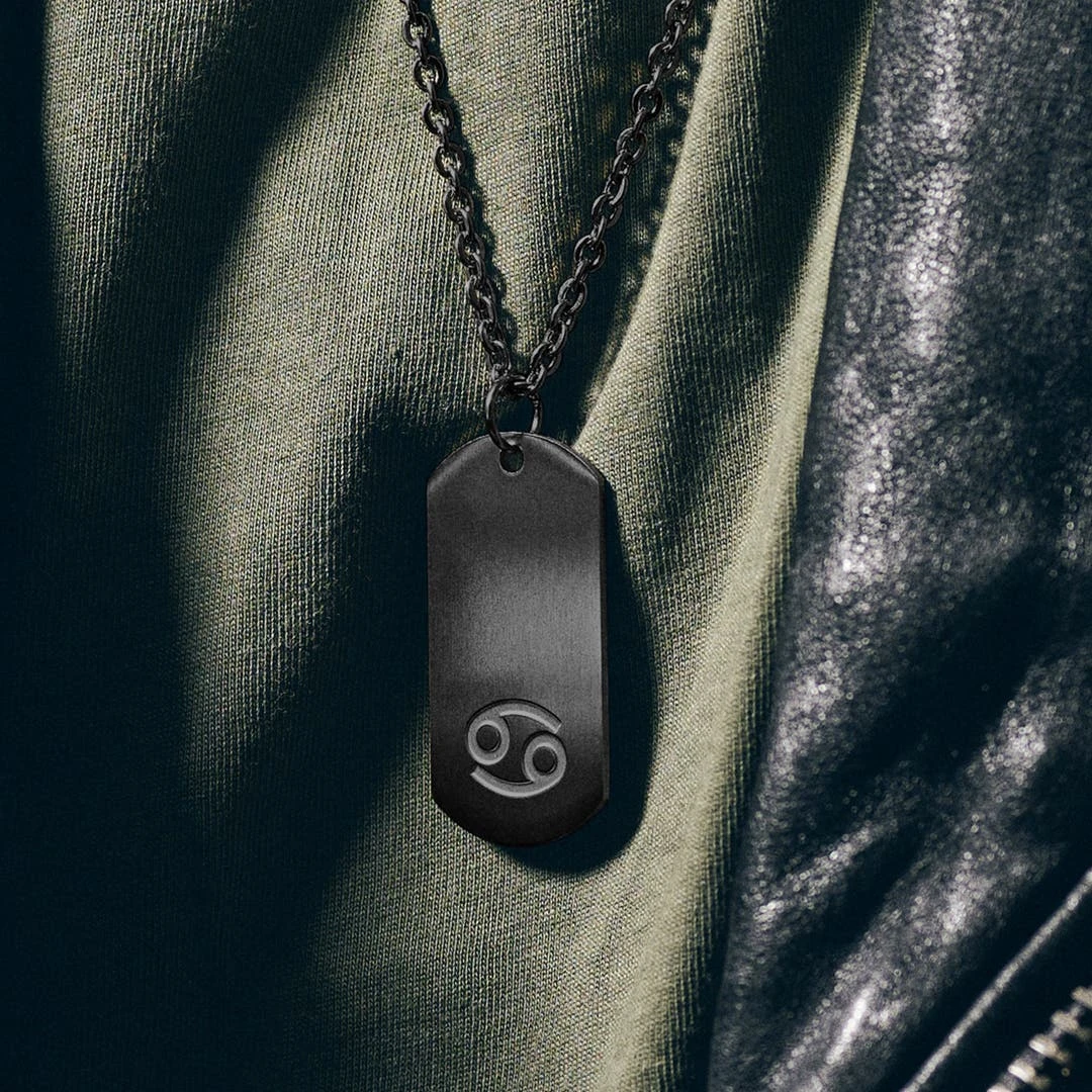 Lucleon Collier Zodiaque En Acier Gunmetal - Le Cancer 8 Lucleon Collier Zodiaque En Acier Gunmetal - Le Cancer – Image 6