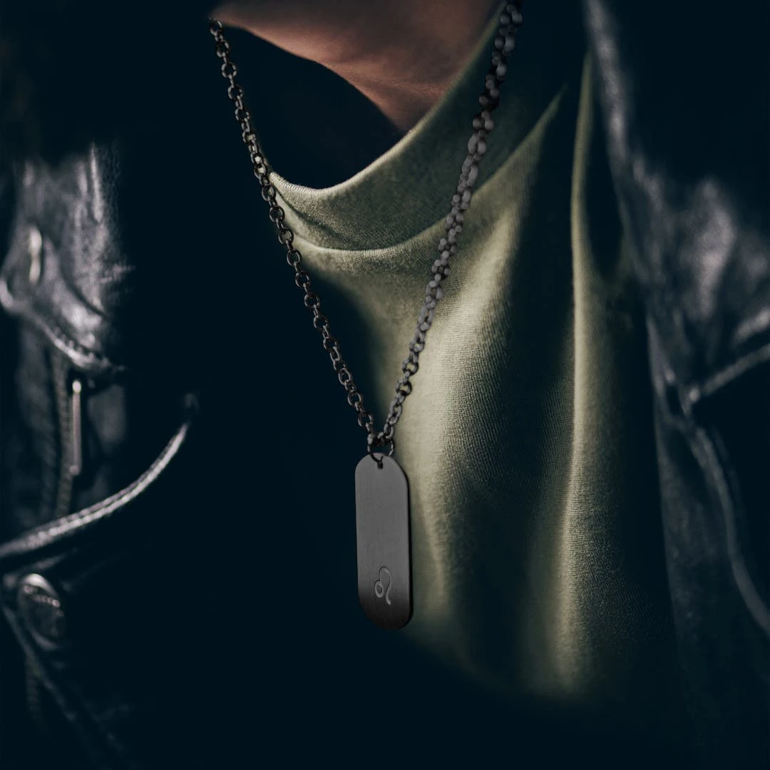 Lucleon Collier Zodiaque En Acier Gunmetal - Le Lion 4 Lucleon Collier Zodiaque En Acier Gunmetal - Le Lion – Image 2