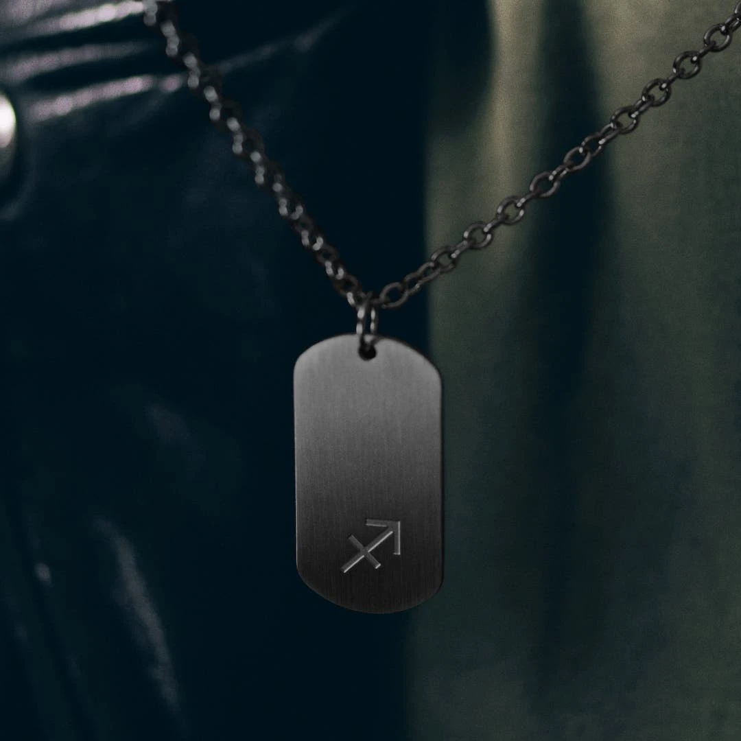 Lucleon Collier Zodiaque En Acier Gunmetal - Le Sagittaire 8 Lucleon Collier Zodiaque En Acier Gunmetal - Le Sagittaire – Image 6