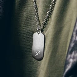 Lucleon Collier Zodiaque En Acier Argenté - Le Sagittaire -Arkai Atlas Shop rel zodiac 21951 1x1 2 bg