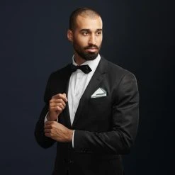 Trendhim Pochette De Costume Blanche à Bords Verts -Arkai Atlas Shop ret megashoot pocket square 16658 1