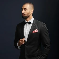 Trendhim Pochette De Costume Blanche à Bords Rouges -Arkai Atlas Shop ret megashoot pocket square 16661 1