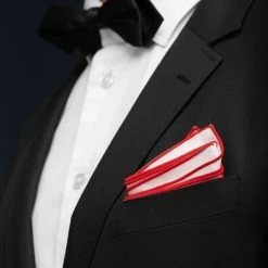 Trendhim Pochette De Costume Blanche à Bords Rouges -Arkai Atlas Shop ret megashoot pocket square 16661 2