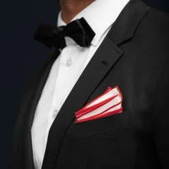 Trendhim Pochette De Costume Blanche à Bords Rouges -Arkai Atlas Shop ret megashoot pocket square 16661 3