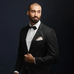 Trendhim Pochette De Costume Blanche à Bords Bruns -Arkai Atlas Shop ret megashoot pocket square 16668 1